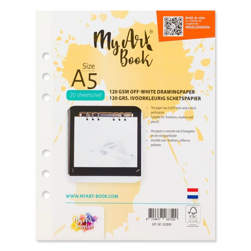 Een MyArt®Book schetspapier 120 grams ivoorkleurig A5 koop je bij Terpen Tijn